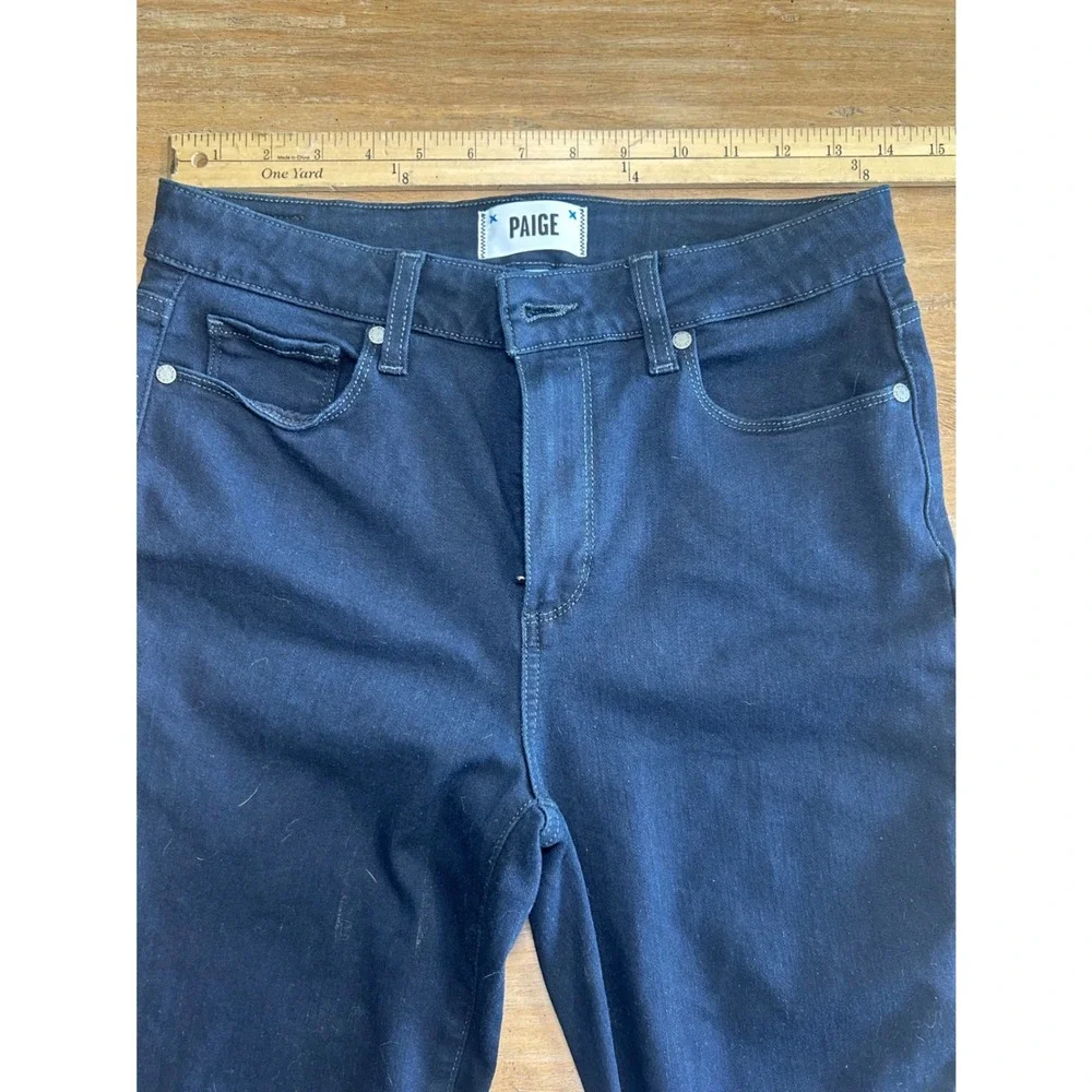 PAIGE Hoxton Ankle Dark Blue High Rise Raw Hem Skinny Jeans Womens Size 29 - Picture 4 of 7